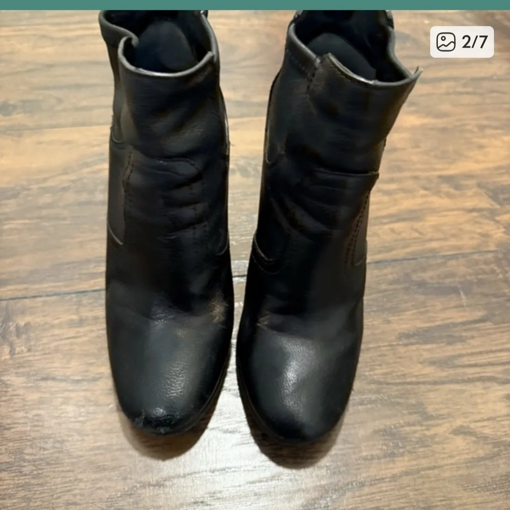 Tory Burch Chelsea Leather Black Wedge Ankle Boots